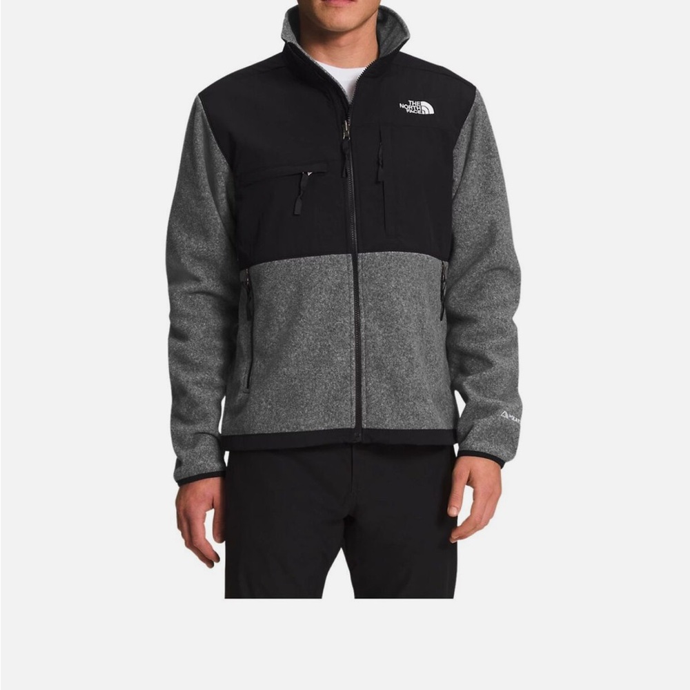 The North Face Men's Denali Black and Gray Jacket Fleece